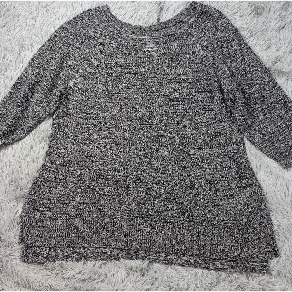 Lane Bryant Sweater Womens 18 20 Gray Cozy Comfort Casual Split Hem
